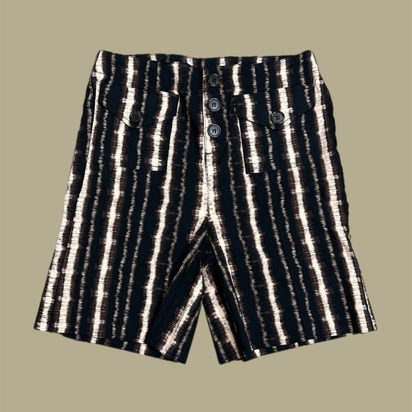 NEW INC International Concepts Boho Striped Print High Rise Shorts Brown Sz 4 - Picture 1 of 8